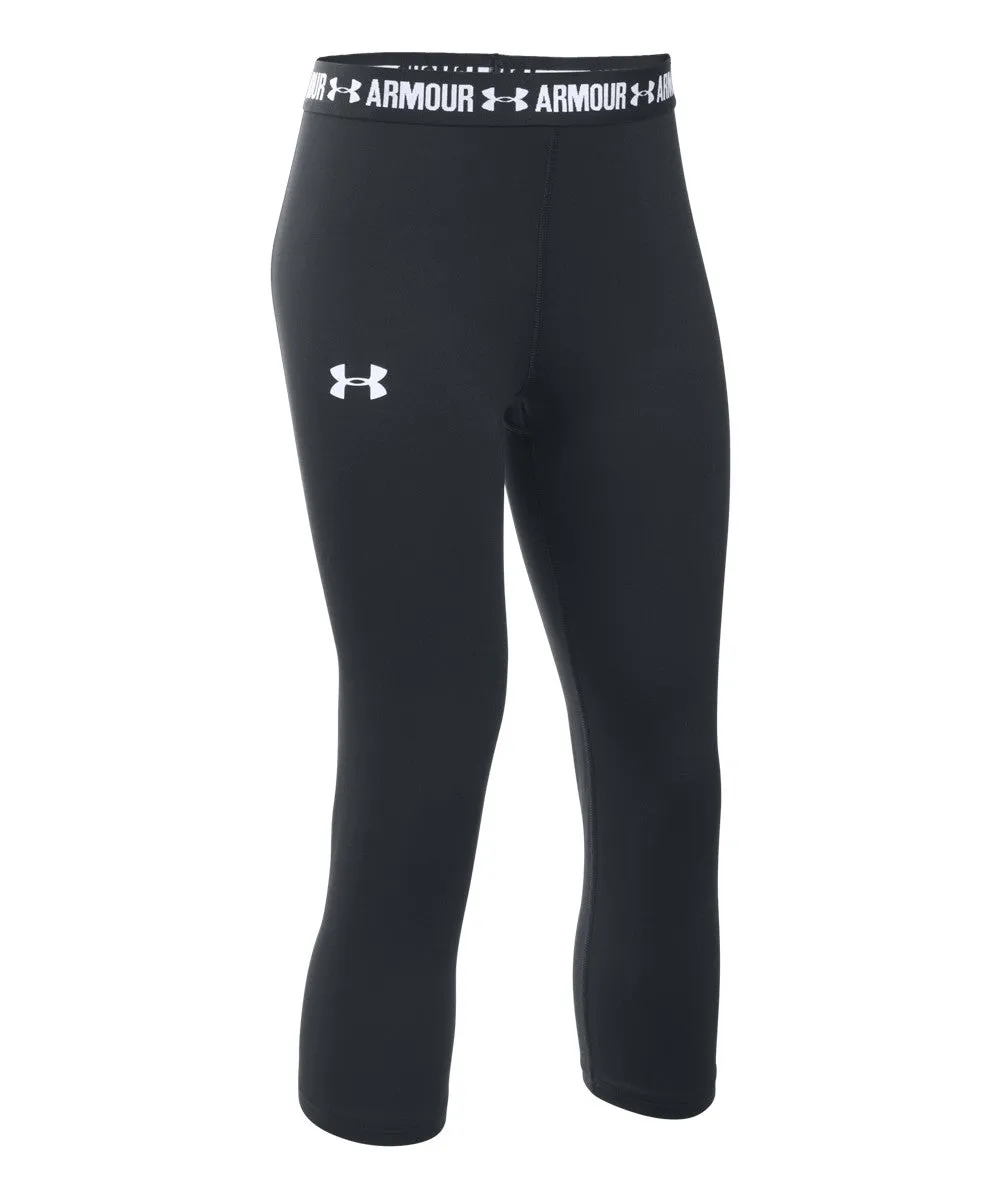 UNDER ARMOUR GIRLS CAPRIS BLACK