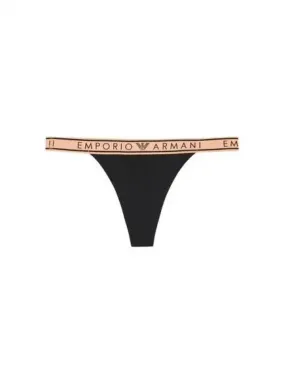 UNDERWEAR Women s Line Logo Banding Cotton Thongs Black 271602