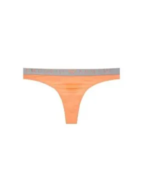 UNDERWEAR Women s Logo Banding Micro Thongs Neon Orange 271046