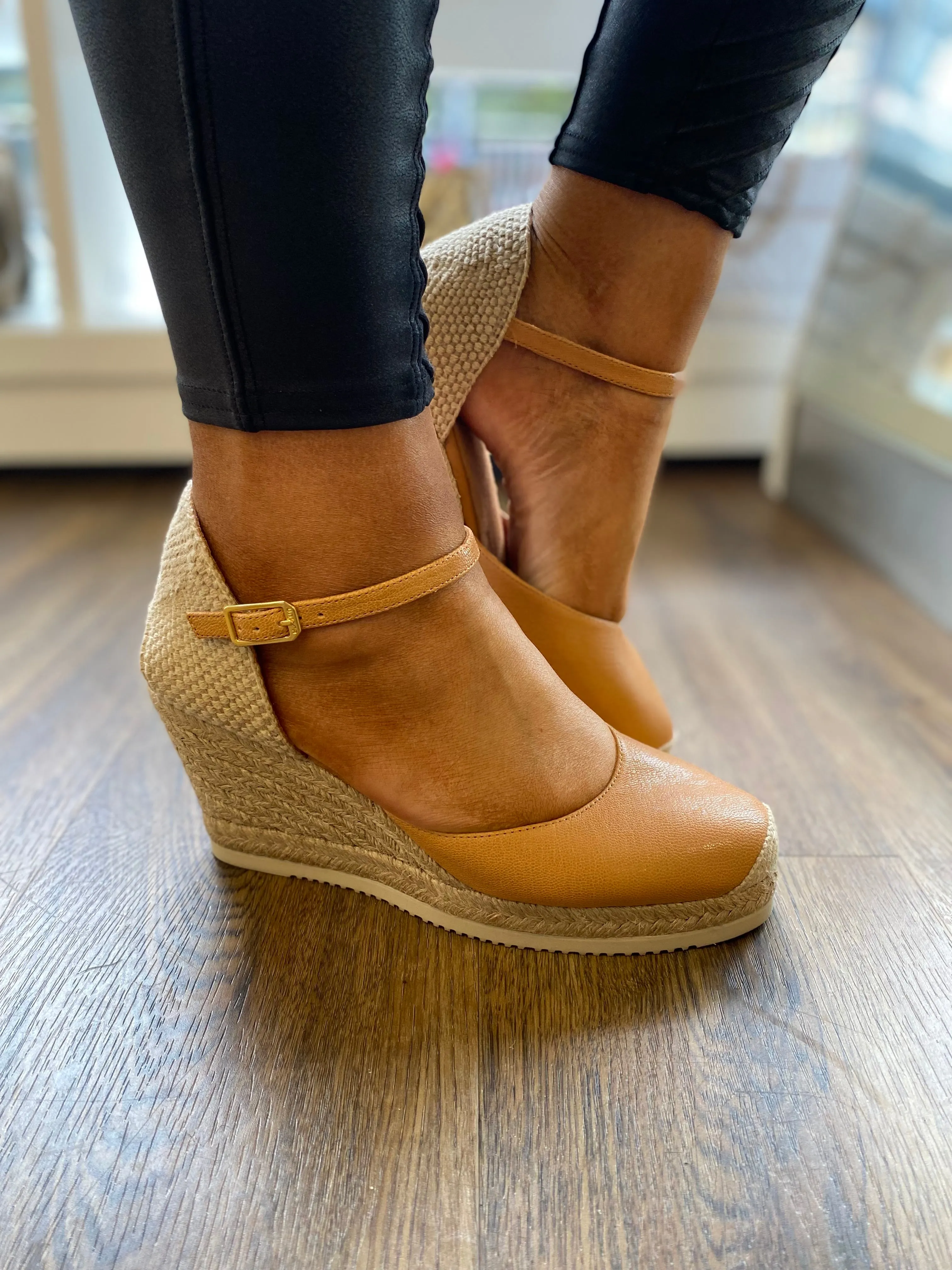 UNISA CASTILLA 24 ESPADRILLE TAN WEDGE