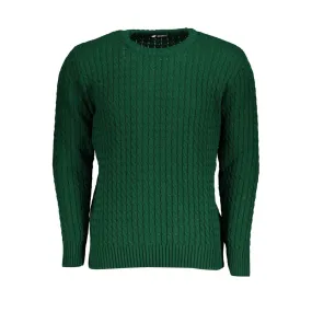 U.S. Grand Polo Twist-Knit Green Crew Neck Sweater