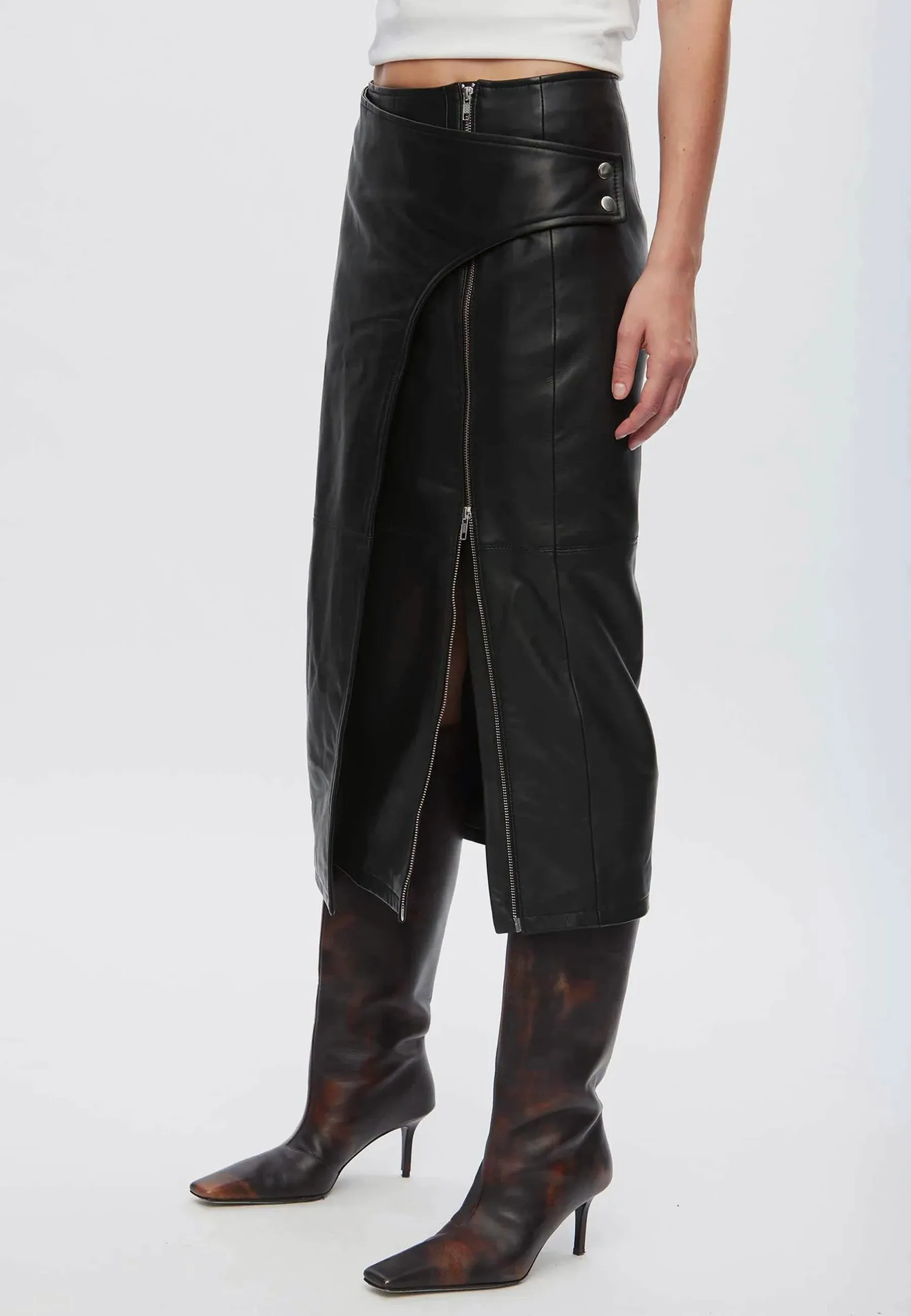 Verve Leather Skirt - Black