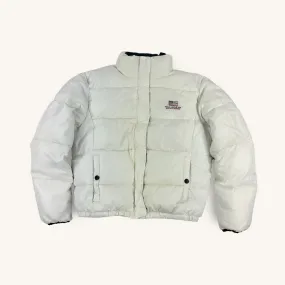 White 90s Polo Jeans Ralph Lauren Puffer Jacket Coat (M)