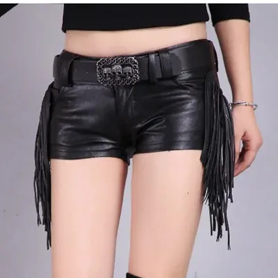 Women's Summer Japanese Punk Goth Rock Skull Low-Waisted Lace-up Shorts