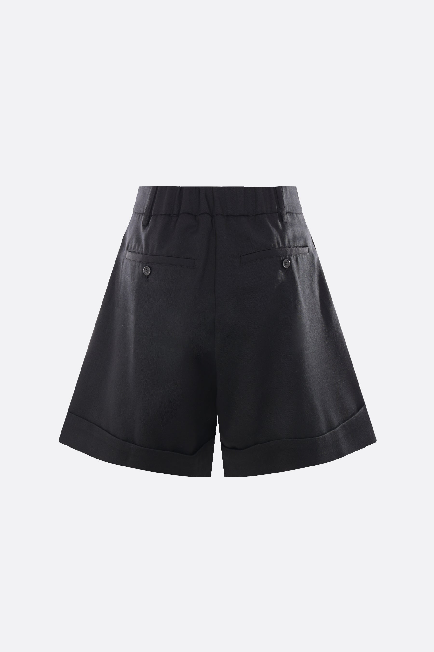 wool blend darted shorts