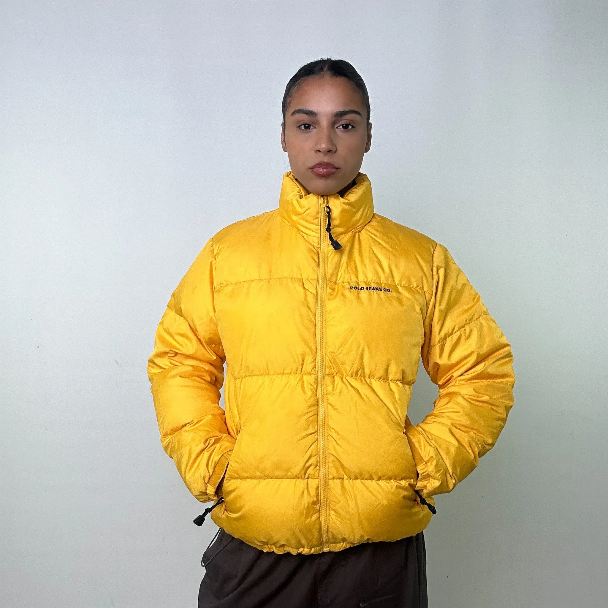 Yellow 90s Polo Jeans Ralph Lauren Puffer Jacket Coat (S)