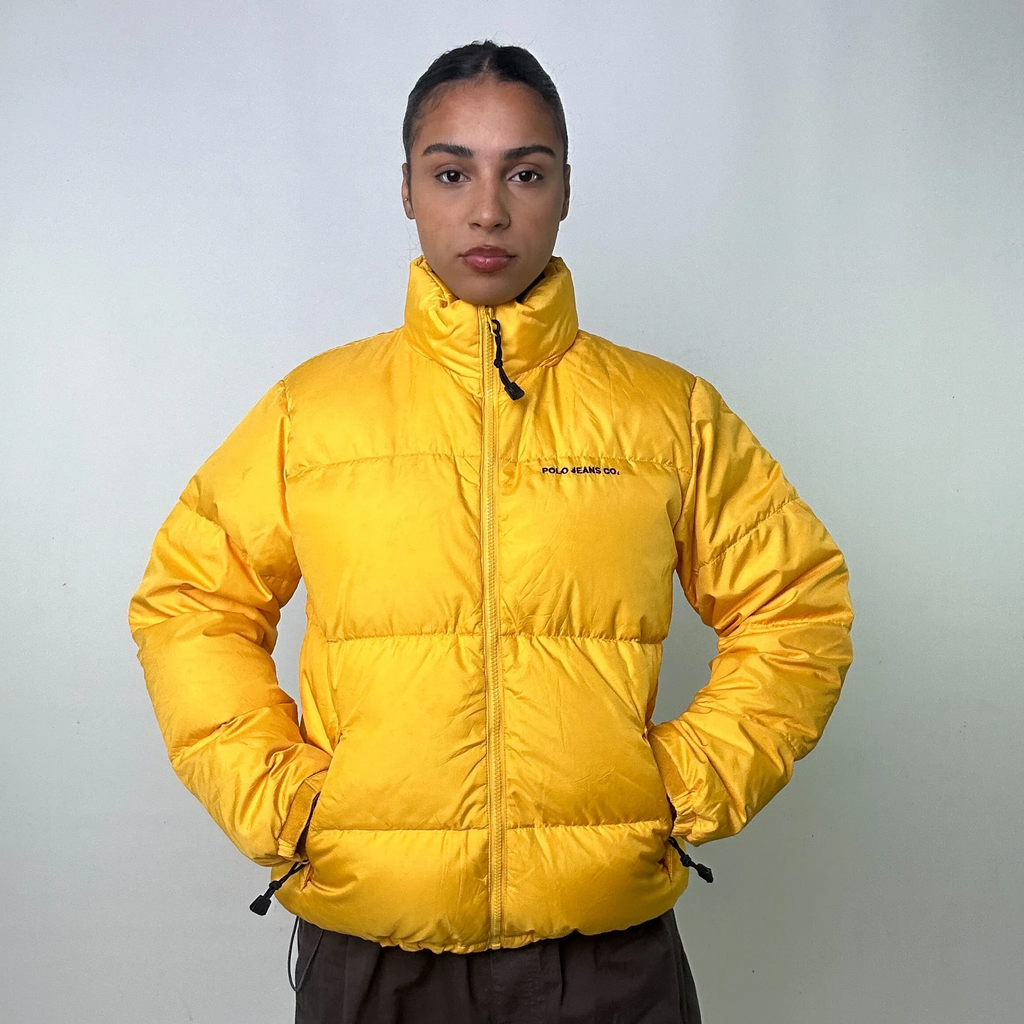 Yellow 90s Polo Jeans Ralph Lauren Puffer Jacket Coat (S)