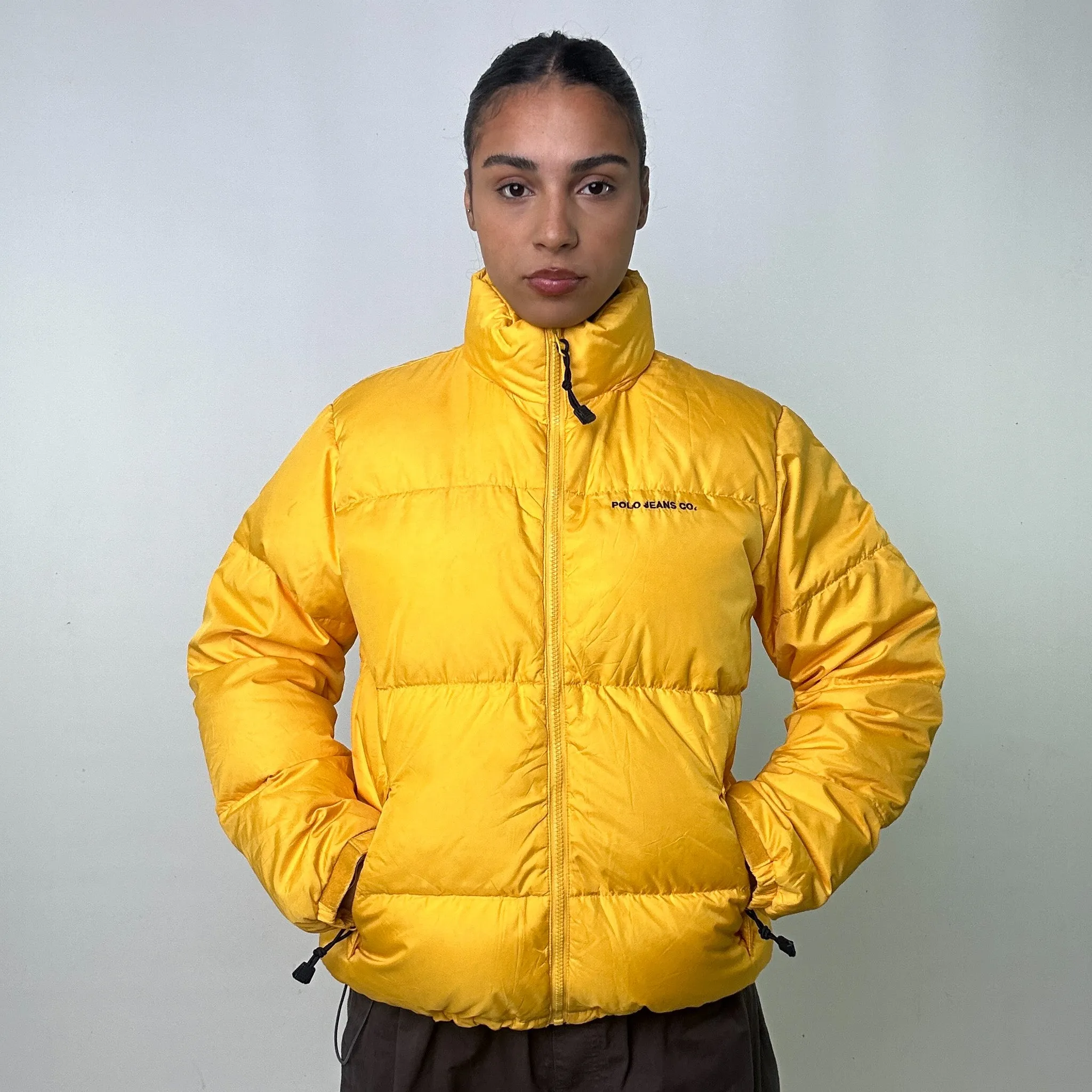 Yellow 90s Polo Jeans Ralph Lauren Puffer Jacket Coat (S)