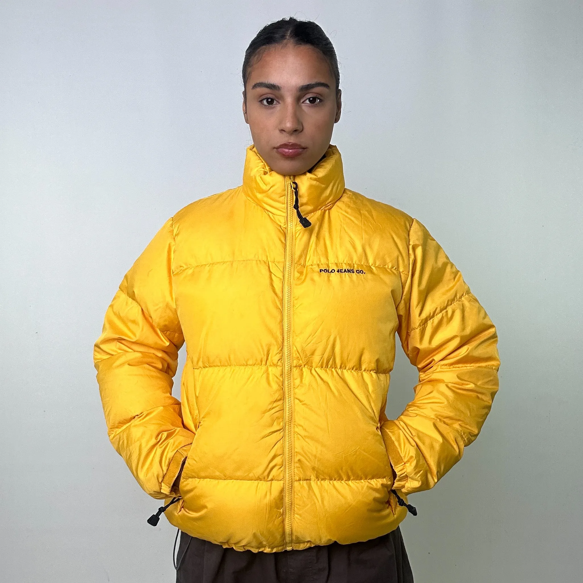 Yellow 90s Polo Jeans Ralph Lauren Puffer Jacket Coat (S)