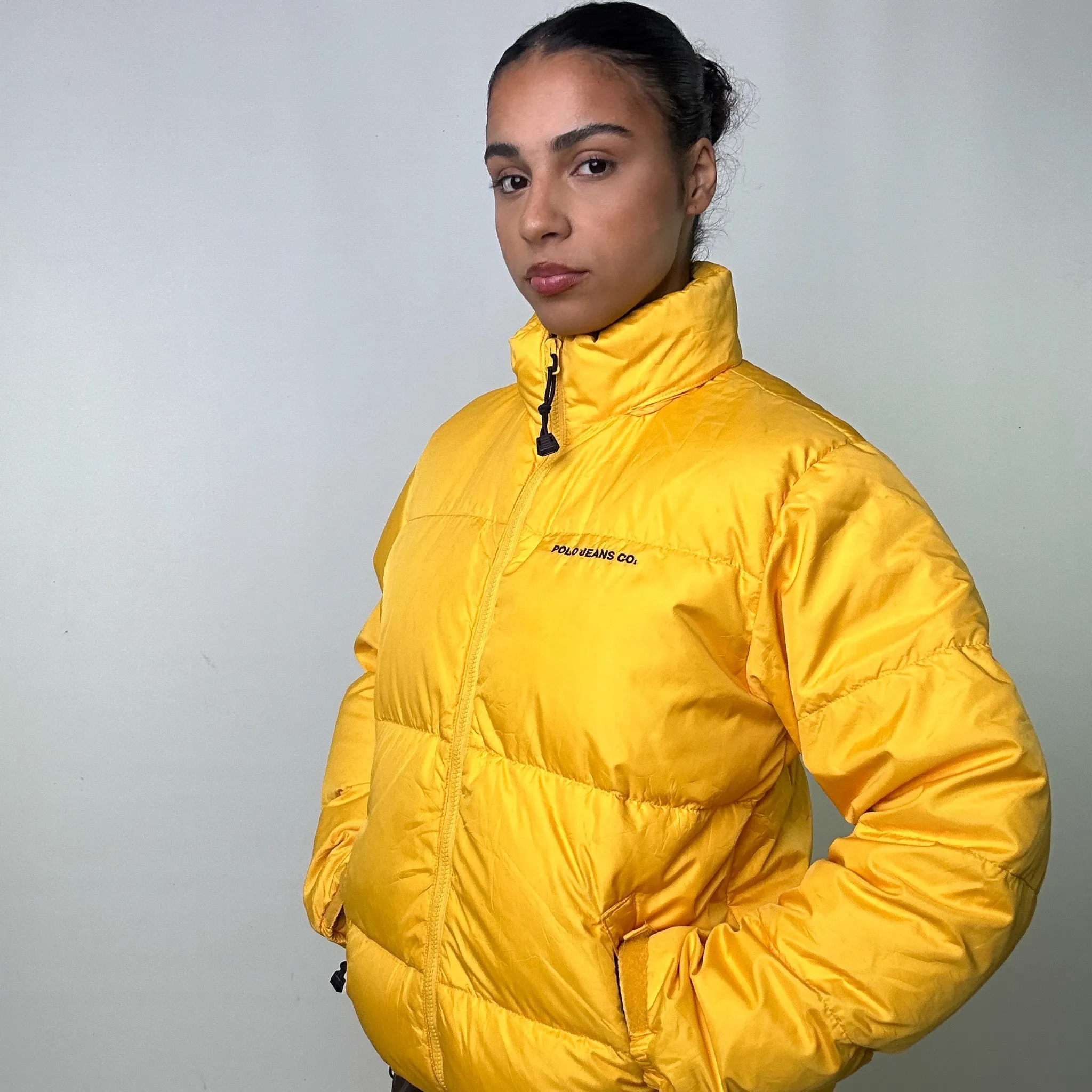 Yellow 90s Polo Jeans Ralph Lauren Puffer Jacket Coat (S)